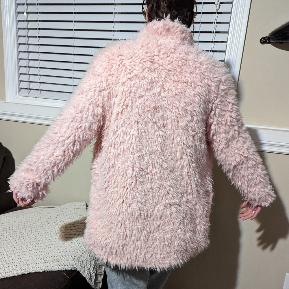 Light Pink Faux Fur Jacket.